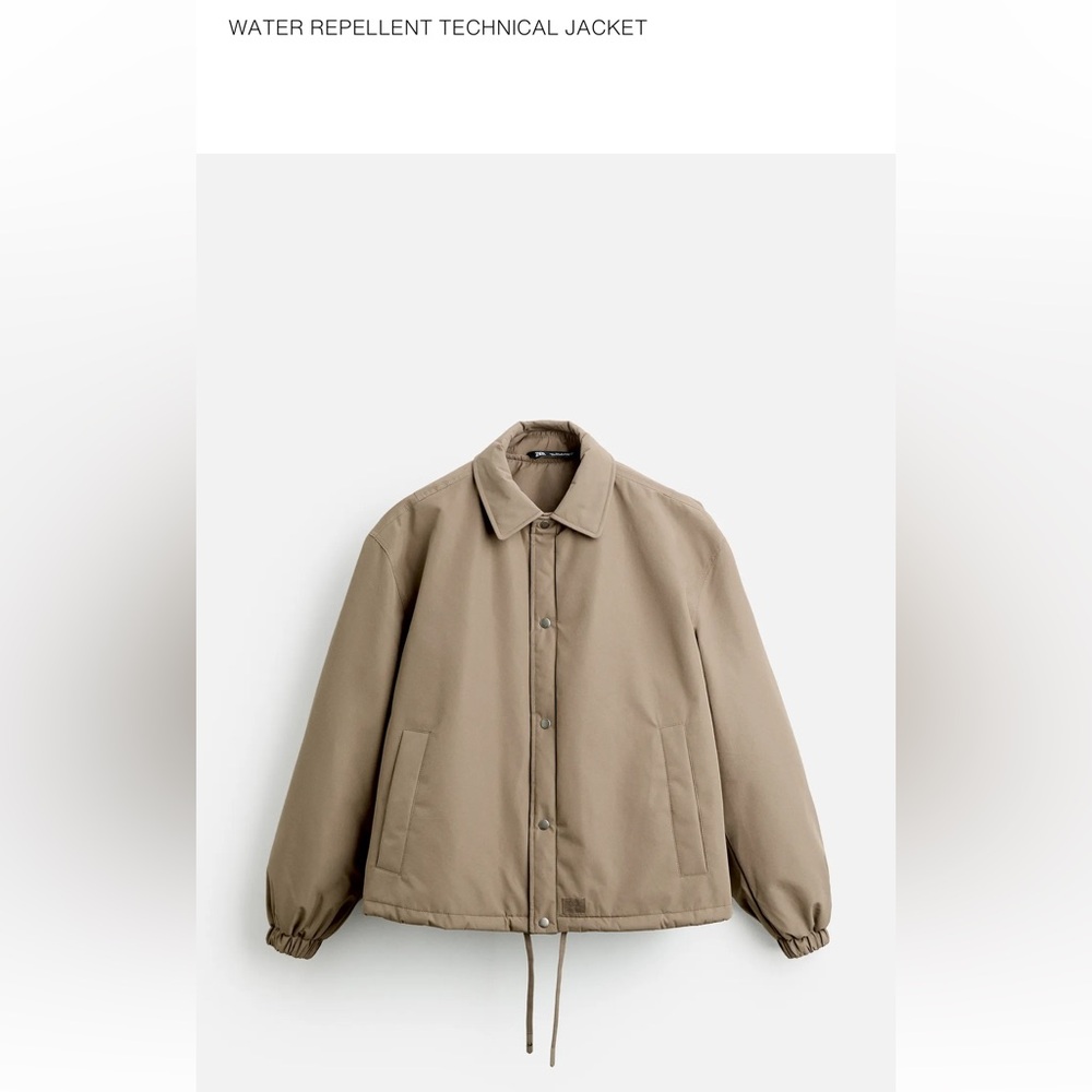 Zara men’s water repellent technical jacket